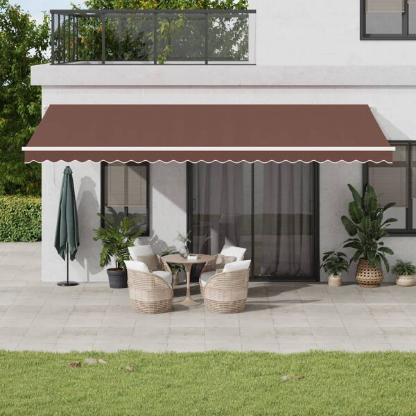 vidaXL Toldo retr&aacute;ctil autom&aacute;tico marr&oacute;n 600x350 cm