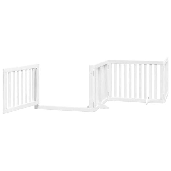 vidaXL Puerta de perros plegable 8 paneles madera &aacute;lamo blanca 640 cm