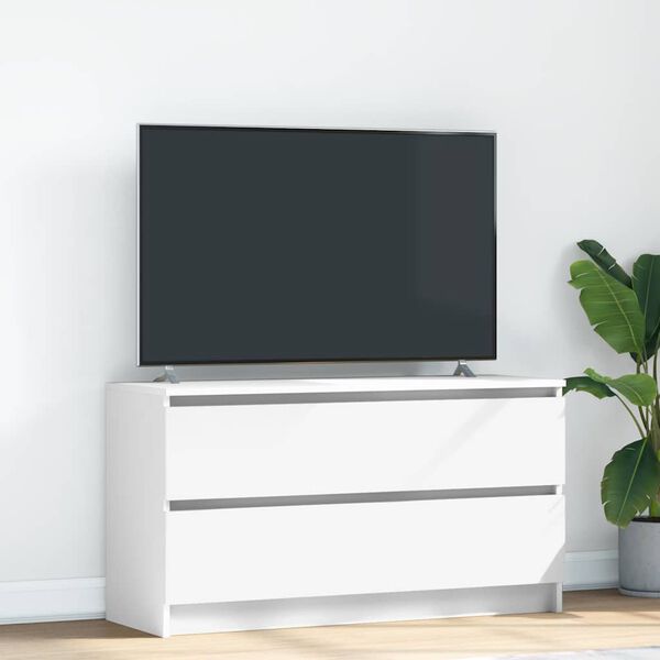 vidaXL Mueble para TV madera contrachapada blanco 100x35x54 cm