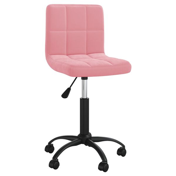 vidaXL Silla de oficina giratoria de terciopelo rosa