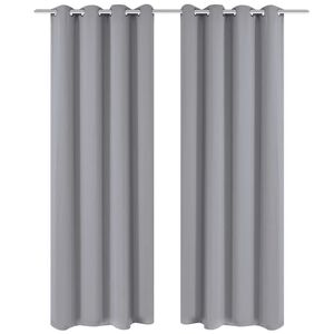 vidaXL Cortinas opacas 2 piezas con ojales de metal 135x175 cm gris