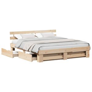 vidaXL Estructura de cama Marr&oacute;n 200 x 200 cm Madera de pino macizo