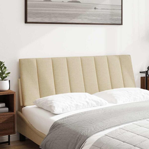 vidaXL Cabecero de cama acolchado Hanko tela crema 120 cm