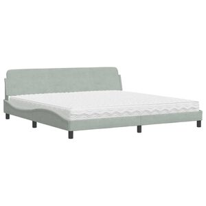 vidaXL Cama con colch&oacute;n Dover terciopelo gris claro 200x200 cm
