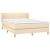 vidaXL Cama box spring con colch&oacute;n tela color crema 140x200 cm