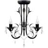 vidaXL L&aacute;mpara de ara&ntilde;a, candelabro negro estilo Art Nouveau, 3 x E14