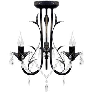 vidaXL L&aacute;mpara de ara&ntilde;a, candelabro negro estilo Art Nouveau, 3 x E14