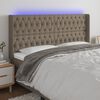 vidaXL Cabecero con LED de tela gris taupe 183x16x118/128 cm