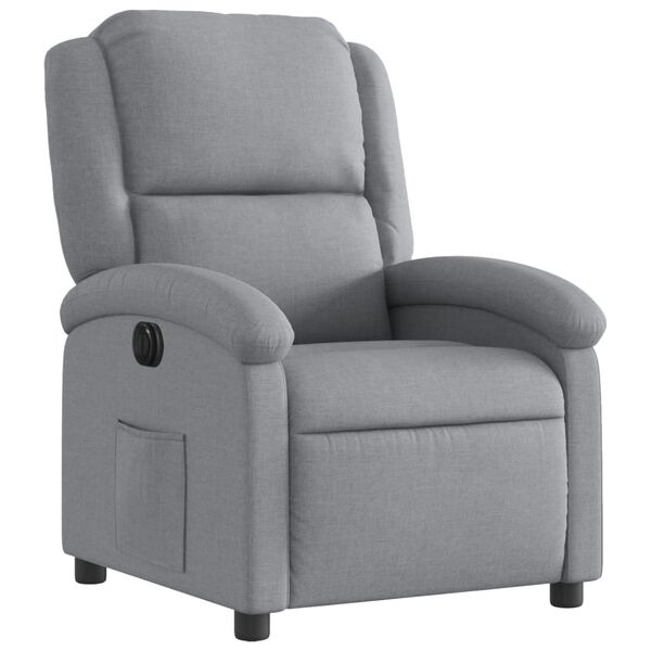 vidaXL Sill&oacute;n reclinable el&eacute;ctrico tela gris claro