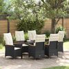 vidaXL Conjunto de Comedor de Jard&iacute;n 7 pcs Negro rat&aacute;n sint&eacute;tico