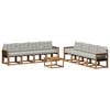 vidaXL Conjunto de sof&aacute;s de exterior 9 uds. Natural y Gris Claro