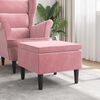 vidaXL Taburete con patas de madera terciopelo rosa