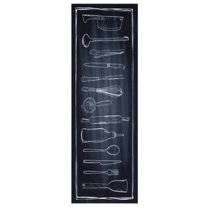 vidaXL Alfombra de cocina Negro 180 x 60 cm Terciopelo