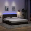 vidaXL Estructura de cama con LED sin colch&oacute;n marr&oacute;n oscuro 180x200 cm