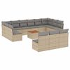 vidaXL Set sofás jardín 14 pzas y cojines ratán sintético beige mezcla