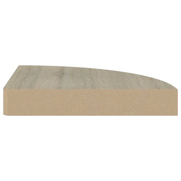 vidaXL Estante flotante de esquina color roble MDF 25x25x3,8 cm