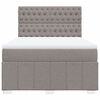 vidaXL Cama box spring con colch&oacute;n tela gris taupe 140x200 cm