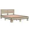 vidaXL Estructura cama madera ingeniería metal roble Sonoma 135x190 cm