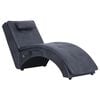 vidaXL Div&aacute;n de masaje con almohada de piel de ante artificial gris