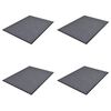 vidaXL Felpudos de PVC 4 unidades gris 90x60 cm