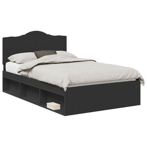 vidaXL Estructura de cama Negro 135 x 190 cm Madera de pino macizo