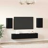 vidaXL Conjunto de mueble de TV 4 pcs Roble Negro Madera de ingeniería