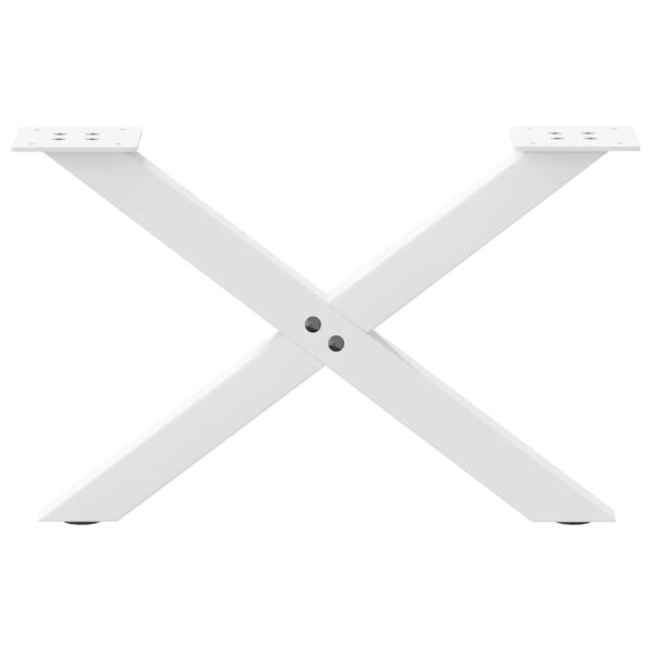 vidaXL Patas para mesa de centro en forma de X (2 unidades), color blanco, 50 x (30-31) cm, acero