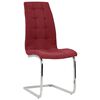 vidaXL Sillas de comedor voladizas 2 unidades de tela color vino tinto
