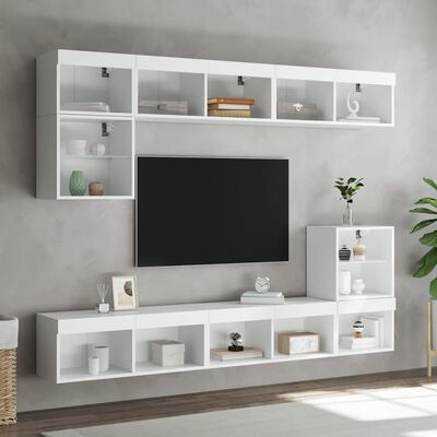 vidaXL Mueble para TV con luces LED blanco 80x30x30 cm