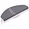 vidaXL Felpudos para escaleras 30 unidades 65x24x4 cm Gris claro y azul Semicircular Grande