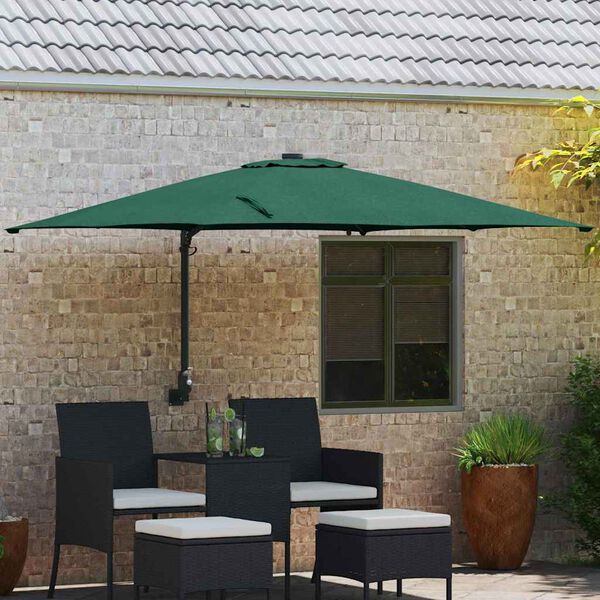 vidaXL Parasol de jardín Verde 248.5 x 247.5 x 160 cm tela