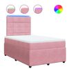 vidaXL Cama box spring con colch&oacute;n terciopelo rosa 120x190 cm