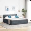 vidaXL Cama con almacenamiento y LED con LED Gris oscuro 180 x 200 cm