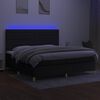 vidaXL Cama box spring colch&oacute;n y luces LED tela negro 200x200 cm