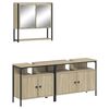 vidaXL Set de muebles de ba&ntilde;o 3 pzas madera contrachapada roble Sonoma