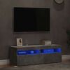 vidaXL Muebles de TV con luces LED 2 uds gris hormig&oacute;n 60x35x40 cm