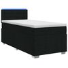 vidaXL Cama box spring con colch&oacute;n con cabecera Negro 90 x 190 cm Tela
