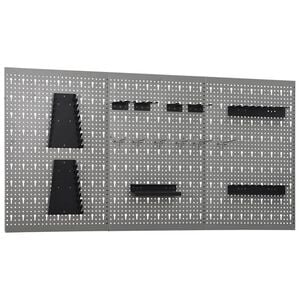 vidaXL Tableros de clavijas para pared 3 unidades acero 40x58 cm