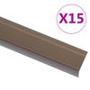 vidaXL Perfiles de pelda&ntilde;os forma de L 15uds aluminio marr&oacute;n 100 cm