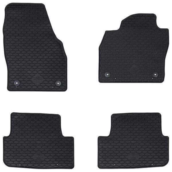 vidaXL Alfombrilla de Coche 4 pcs Negro Goma