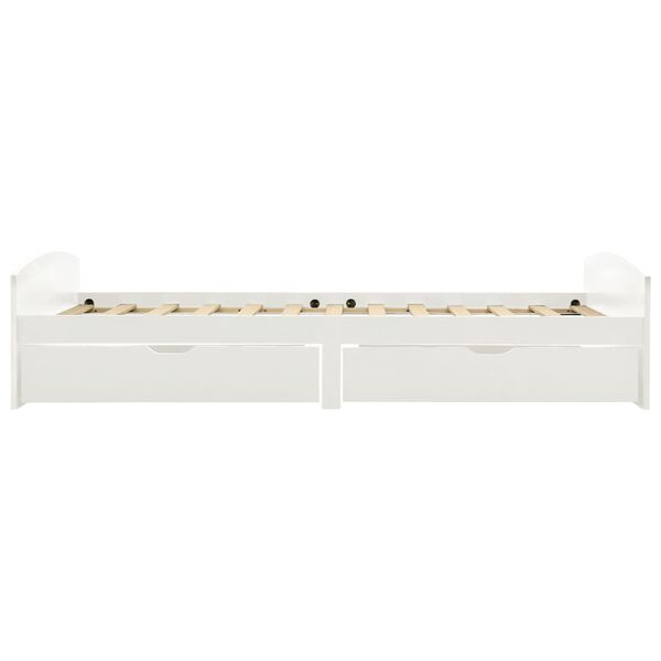 vidaXL Estructura de cama con 2 cajones sin colch&oacute;n blanco 90x200 cm