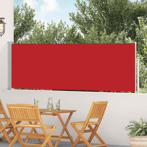 vidaXL Toldo lateral retr&aacute;ctil de jard&iacute;n rojo 100x500 cm