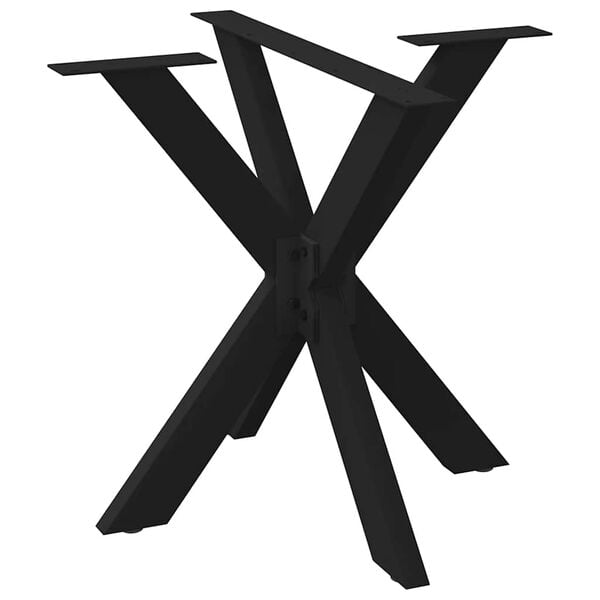 vidaXL Pata de mesa de comedor forma araña negra 85x85x(72-73) cm acero