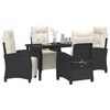 vidaXL Conjunto de Comedor de Jardín 5 pcs Negro ratán sintético