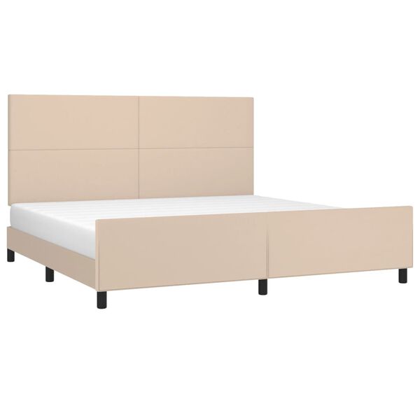 vidaXL Estructura cama sin colch&oacute;n cuero sint&eacute;tico capuchino 200x200cm