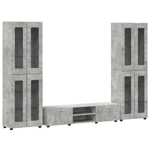 vidaXL Conjunto de mueble de TV con caj&oacute;n FLORIN 3 pcs Gris Concreto