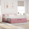 vidaXL Estructura cama otomana con colch&oacute;n terciopelo rosa 200x200 cm