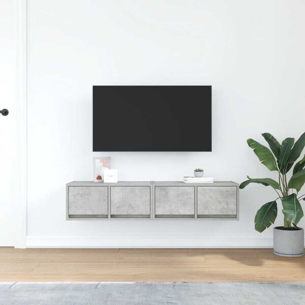 vidaXL Muebles de TV 2uds madera ingenier&iacute;a gris hormig&oacute;n 60x31x25,5cm