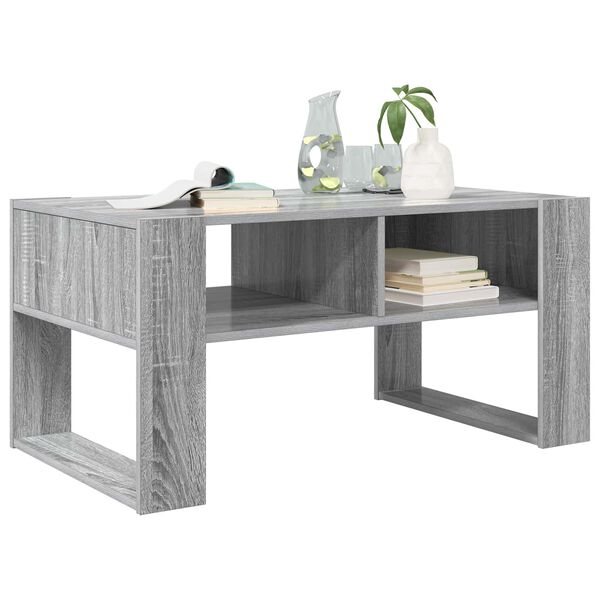 vidaXL Mesa de Caf&eacute; Gris Sonoma 92 x 53 x 45 cm Madera de ingenier&iacute;a