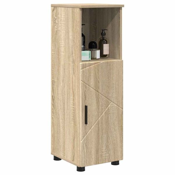 vidaXL Gabinete de Ba&ntilde;o con puerta Roble Sonoma 30 x 35 x 95 cm